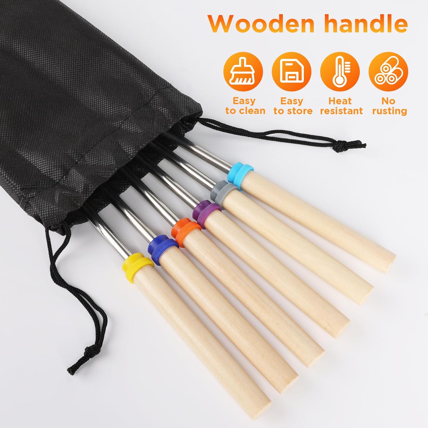 6 Stuks Roestvrijstalen Telesc - Corn Dog Stick recensie en prijs